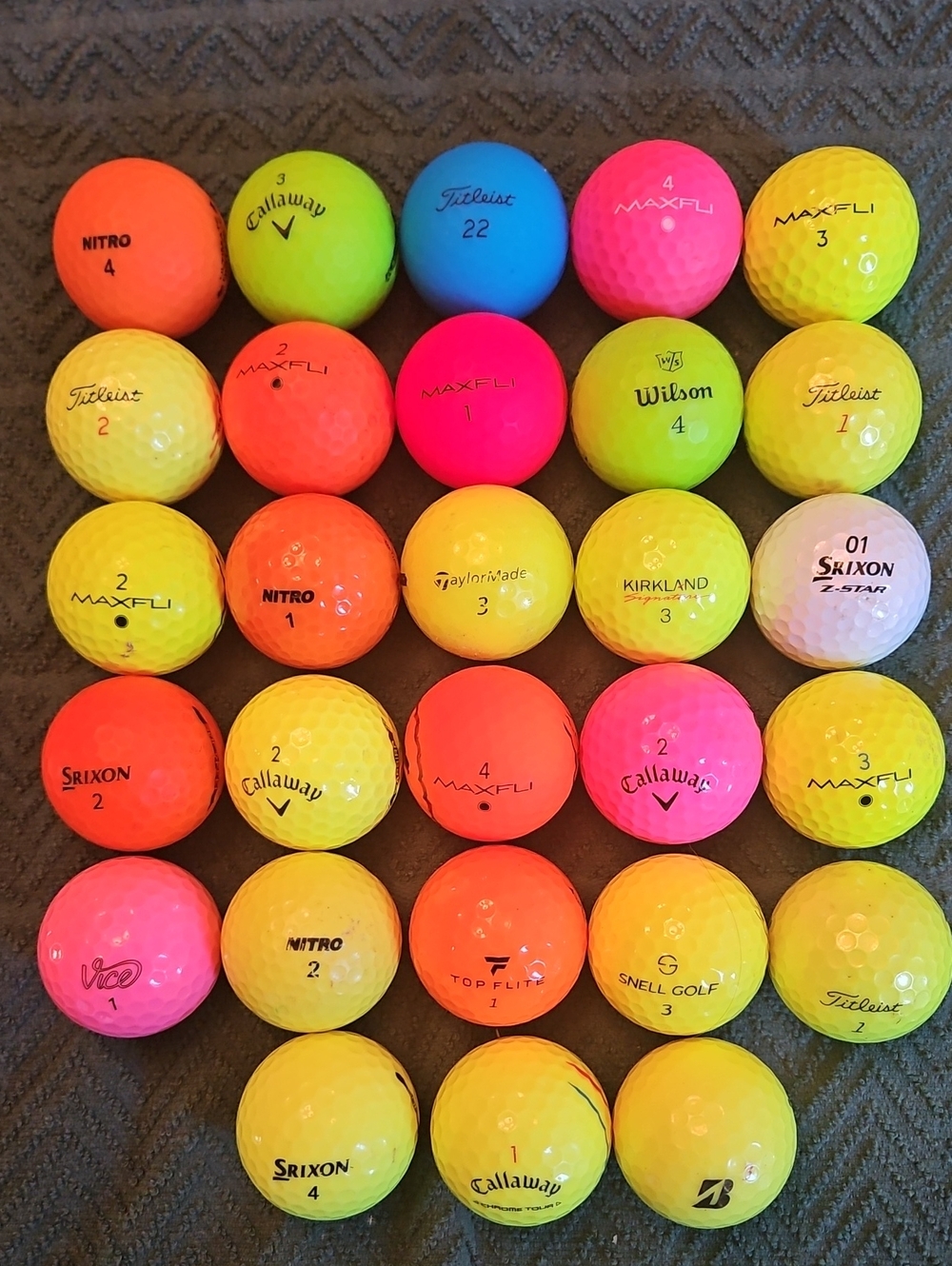 28 Bright Assorted Golf Balls